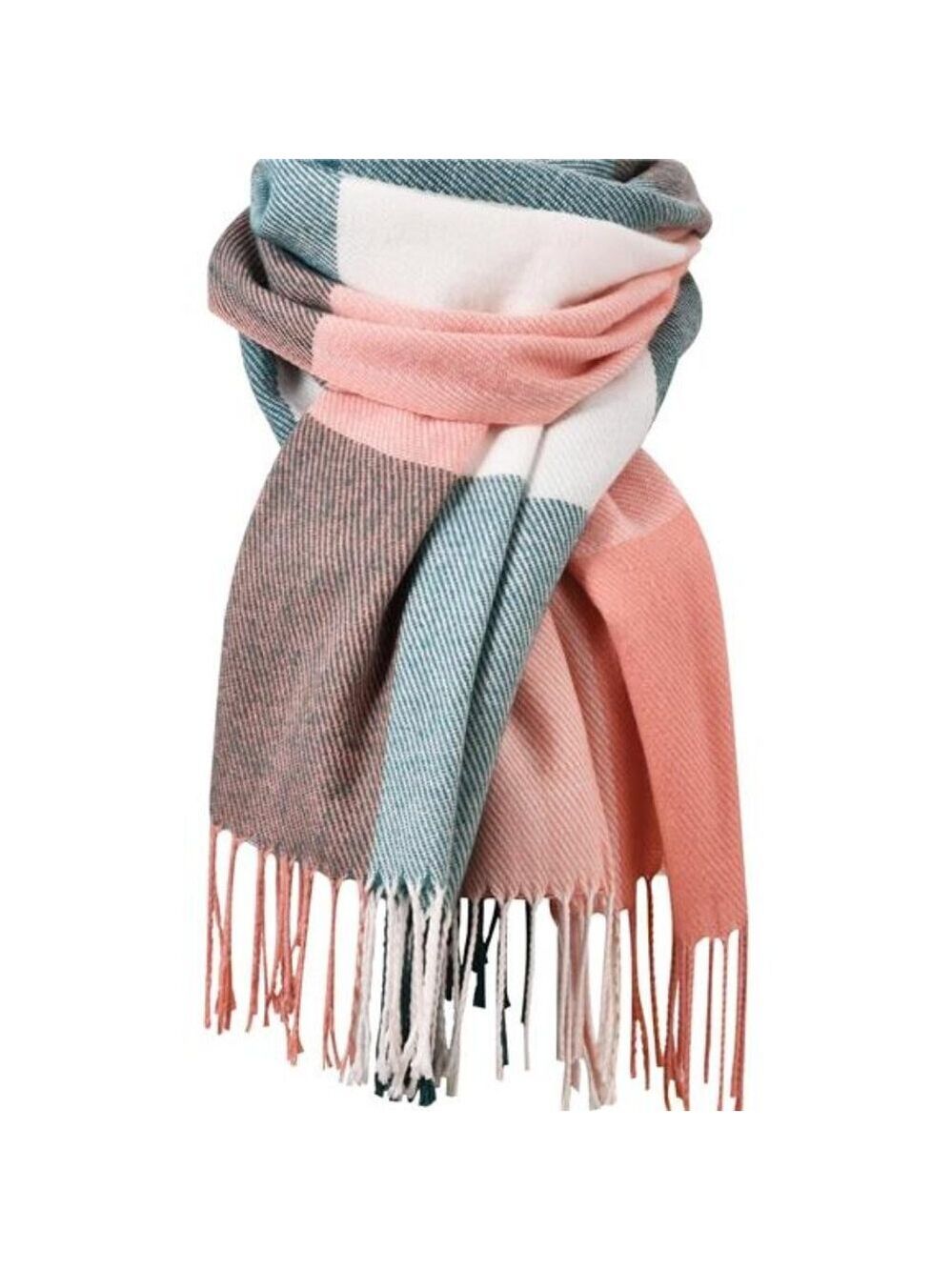 Womens Winter Scarf Plaid Blanket Scarf Cashmere Feel Shawl Wrap Long Cozy
